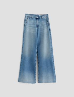 【DISCERNMENT】Ete diagonal curve denim pants D.HYGEN Mura Processed Stretch Denim Overlock Twist Curve