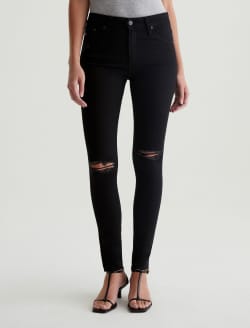 Farrah Skinny Ankle 1 Year Midnight Black Destruct AG-ed™ Mid-Rise Skinny Ankle Denim WOMENS BOTTOMS Photo 2