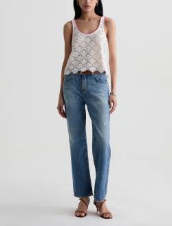 Bianca Tank Powder Scalloped Crochet Scoop Neck WOMENS TOPS Photo 5