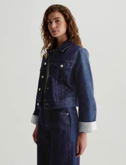Isa Jacket Glimmer Cropped Trucker Jacket WOMENS TOPS Photo 7