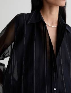 Sawtelle Shirt Day To Night Relaxed Silk Button Up WOMENS TOPS Photo 6