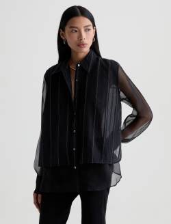 Sawtelle Shirt Day To Night Relaxed Silk Button Up WOMENS TOPS Photo 7