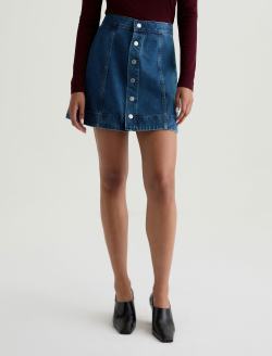 Evie Denim Skirt Denali A-Line Mini Skirt WOMENS BOTTOMS Photo 3