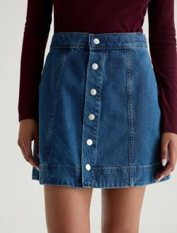 Evie Denim Skirt Denali A-Line Mini Skirt WOMENS BOTTOMS Photo 4