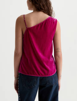 Ellie Velvet Top Lipstick Asymmetric  Tank WOMENS TOPS Photo 8
