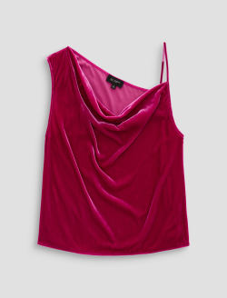 Ellie Velvet Top Lipstick Asymmetric  Tank WOMENS TOPS Photo 1