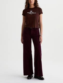 Saige Wide Leg Corduroy Pant Jazz Berry Mid-Rise Fit WOMENS BOTTOMS Photo 2