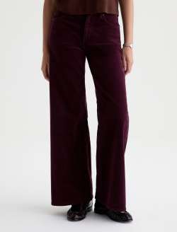Saige Wide Leg Corduroy Pant Jazz Berry Mid-Rise Fit WOMENS BOTTOMS Photo 3