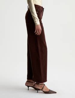 Saige Wide Leg Corduroy Pant Wood Brown Mid-Rise Fit WOMENS BOTTOMS Photo 5