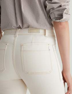 Lila White Oat Mid-Rise Utility Straight WOMENS BOTTOMS Photo 7