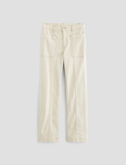 Lila White Oat Mid-Rise Utility Straight WOMENS BOTTOMS Photo 1