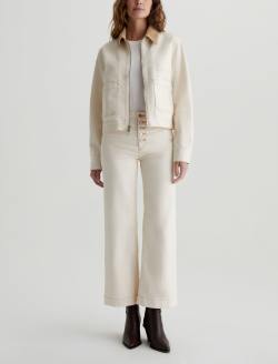Saige Wide Leg Crop White Oat Mid-Rise Wide Leg WOMENS BOTTOMS Photo 2