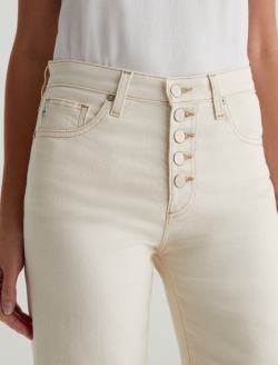 Saige Wide Leg Crop White Oat Mid-Rise Wide Leg WOMENS BOTTOMS Photo 4