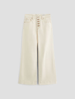 パンツ LOIS JEANS White viscose blend Sage wide-leg pant Women Saige Wide Leg Crop White Oat at AG Jeans Official Store