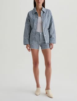 Halle Short Nordic Stripe Indigo Multi High-Rise Relaxed Short WOMENS BOTTOMS Photo 2