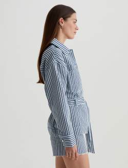 Nora Jacket Nordic Stripe Indigo Multi Belted Jacket WOMENS TOPS Photo 4