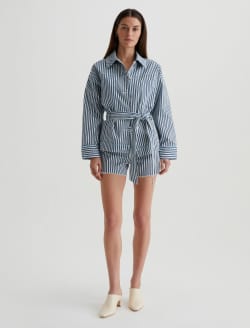Nora Jacket Nordic Stripe Indigo Multi Belted Jacket WOMENS TOPS Photo 5