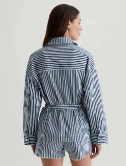 Nora Jacket Nordic Stripe Indigo Multi Belted Jacket WOMENS TOPS Photo 8