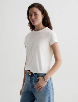 Zoie Tee White Relaxed Top WOMENS TOPS Photo 7