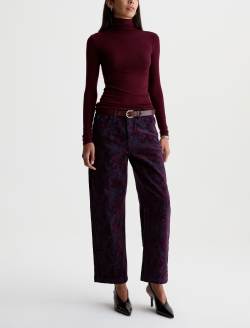 Hattie Crop Jean Jazz Berry Jacquard High-Rise Barrel WOMENS BOTTOMS Photo 2