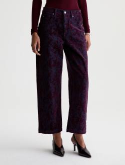 Hattie Crop Jean Jazz Berry Jacquard High-Rise Barrel WOMENS BOTTOMS Photo 3