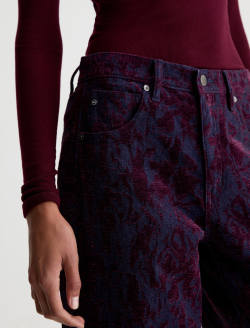 Hattie Crop Jean Jazz Berry Jacquard High-Rise Barrel WOMENS BOTTOMS Photo 4