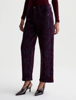 Hattie Crop Jean Jazz Berry Jacquard High-Rise Barrel WOMENS BOTTOMS Photo 6