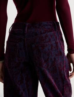 Hattie Crop Jean Jazz Berry Jacquard High-Rise Barrel WOMENS BOTTOMS Photo 7