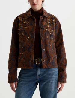 Bailey Jacket Bronze Beat Embellished Jacquard Denim WOMENS TOPS Photo 2
