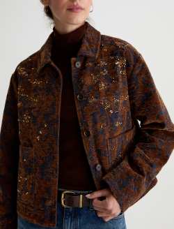 Bailey Jacket Bronze Beat Embellished Jacquard Denim WOMENS TOPS Photo 3