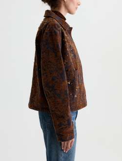 Bailey Jacket Bronze Beat Embellished Jacquard Denim WOMENS TOPS Photo 4