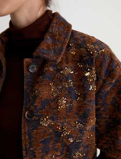 Bailey Jacket Bronze Beat Embellished Jacquard Denim WOMENS TOPS Photo 6