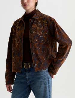 Bailey Jacket Bronze Beat Embellished Jacquard Denim WOMENS TOPS Photo 7