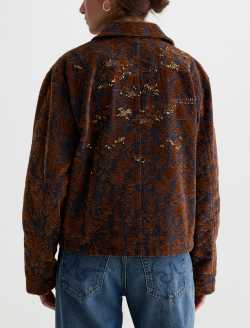 Bailey Jacket Bronze Beat Embellished Jacquard Denim WOMENS TOPS Photo 8