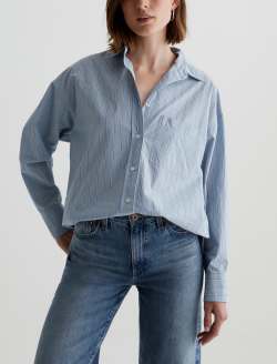 Brea Shirt Halo Stripe Blue Multi Oversized Shirt WOMENS TOPS Photo 2