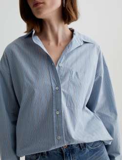 Brea Shirt Halo Stripe Blue Multi Oversized Shirt WOMENS TOPS Photo 3