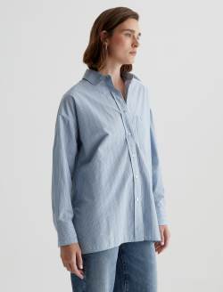 Brea Shirt Halo Stripe Blue Multi Oversized Shirt WOMENS TOPS Photo 4