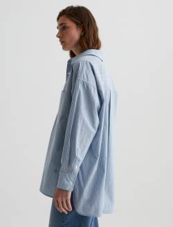 Brea Shirt Halo Stripe Blue Multi Oversized Shirt WOMENS TOPS Photo 7