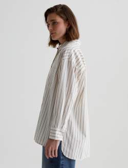 Brea Shirt Halo Stripe Neutral Multi Oversized Shirt WOMENS TOPS Photo 7