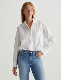 Brea Shirt Pearl White Oversized Shirt WOMENS TOPS Photo 2