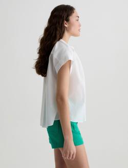 Lotta Blouse White Short Sleeve Shirred Blouse WOMENS TOPS Photo 4