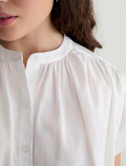 Lotta Blouse White Short Sleeve Shirred Blouse WOMENS TOPS Photo 6
