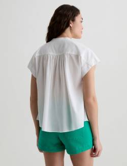 Lotta Blouse White Short Sleeve Shirred Blouse WOMENS TOPS Photo 8