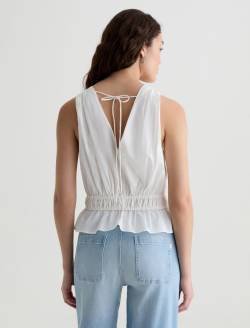 Carrie Top White Gather Tank WOMENS TOPS Photo 8