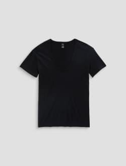Aspen U True Black Relaxed U Neck WOMENS TOPS Photo 1