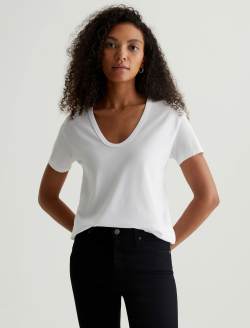 Aspen U True White Relaxed U Neck T-Shirt WOMENS TOPS Photo 1