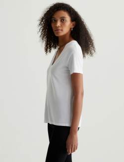 Aspen U True White Relaxed U Neck T-Shirt WOMENS TOPS Photo 3