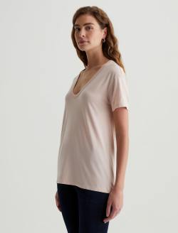 Aspen U Vintage Pink Relaxed U Neck T-Shirt WOMENS TOPS Photo 3