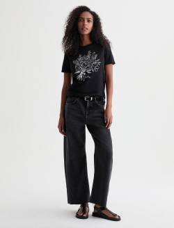 Jagger Crew Cali Bloom True Black Classic Graphic Tee WOMENS TOPS Photo 5