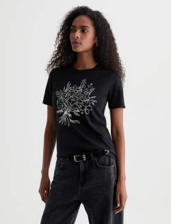 Jagger Crew Cali Bloom True Black Classic Graphic Tee WOMENS TOPS Photo 7